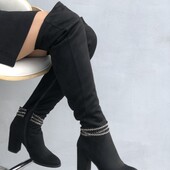 Чоботи ботфорти на підборах зима