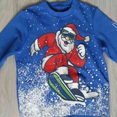 Next брендовый свитшот с новогодним мотивом на подростка рост 146/152 см