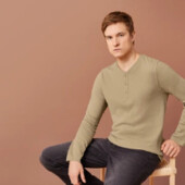 лонгслів з планкою на гудзиках для чоловіка Livergy XL 56\58