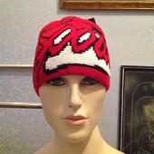 Мягкая, шерстяная, двойная, мужская шапка, р. 54-56