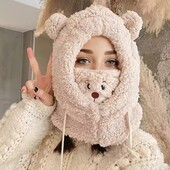 Капор шапка шапка-шарф балаклава зимняя женская шапка балаклава два кольори на вибір