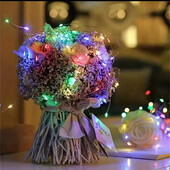 Світлодіодна гірлянда “Роса” на батарейках, 2 м - 20 світлодіодів, колір різнобарвний