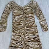 нарядное женское платье к празднику!!!! цвет золотистый размер S M