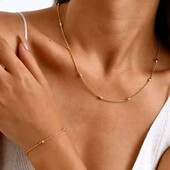 Набір, сет, прикрас кольє, браслет, ланцюжок снейк, медзолото