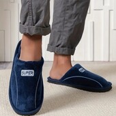 Мужские домашние комнатные тапочки стелька 27,5 см. Цвет королевский синий