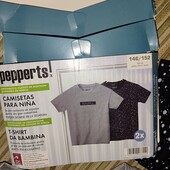 Футболка оверсайз 146-152 см (10-12 years) набір 2 шт. бавовняні для дівчинки Pepperts