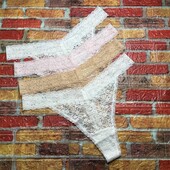 Арт.824 труси жіночі мереживні стрінги 4шт h&m євро розмір хл.