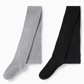 Дитячі демісезонні колготки унісекс c&a, сірі/чорні комплект 2шт