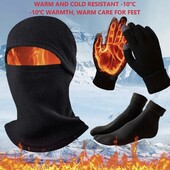 Набір з трьох предметів: балаклава флісова, теплі шкарпетки, сенсорні рукавички