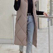 Тепла зимова подовжена жилетка