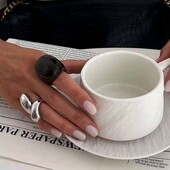 Набір каблучок, кільця дві шт, об'ємні, крапля, поцілунки, метал, смола