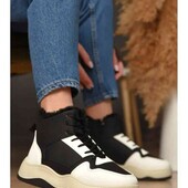 кросівки жіночі, зима, еко шкіра/хутро, на змійці 