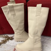 Високі чоботи із еко шкіри,від About You,розмір 41.Розпродаж