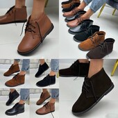 36-41 рр черевики демі/зима натуральна шкіра/замша чорний, коричневий, рудий