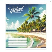 Зошит 2 шт на 60 аркушів у лінейку кольорова обкладинка Серія 2408 Час на подорож