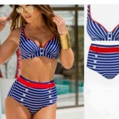 Стильний роздільний купальник з високими трусиками 14 р.