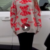 Женский мягусенький свитерок с милым принтом р.44/54