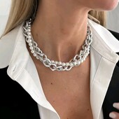 Намисто, кольє перлове, багатошарове, ланцюг, ланцюжки, тренд