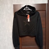 Розпродаж!!! Брендовая новая теплая укороченная худи с капюшоном р.XS-М оверсайз.