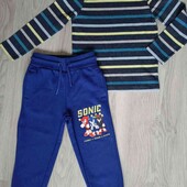 Sonic + T.U. брендовый комплект теплые штаны + реглан на мальчика рост 104 см