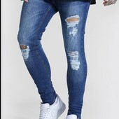 Класні чоловічі джинси з потертостями . Розмір 34