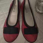 Quazi 36p шикарні балетки червоні з чорним