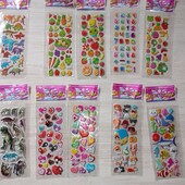 Наклейкі об'ємні 2 аркуші на вибір