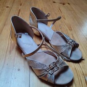 22,5 см туфлі для спортивних бальних танців золото б.у.