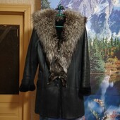 Натуральна дублянка з розкішним хутром чорнобурки!
