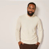 Арт.1425 чоловічий светр тонкої в'язки з модного фактурного трикотажу livergy.