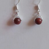 Срібні сережки.камінь ямша