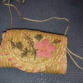 Сумочка кросс боді, справжня соломка