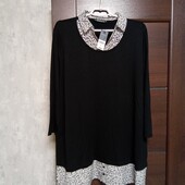 Брендовая новая вискозная трикотажная блуза-туника р.20