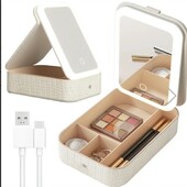 Багатофункціональний косметичний бокс з LED дзеркалом та підсвіткою