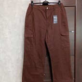Брендовые новые коттоновые джинсы-карго р.16.