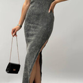 Сукня рубчик з розрізом Туреччина