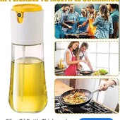 Бутылка стеклянная для масла или уксуса с распылителем и диспенсером.цвет случайный
