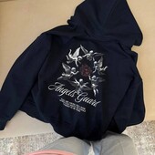 Худі тепле з принтом на спині