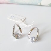 Круглые серебряные серьги проба 925