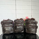 Чоловіча сумка поштальонка натуральна шкіра коричнева шоколад на плече