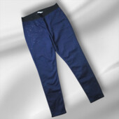 Сині стрейчеві джегінси на широкій резинці з камінцями 52р