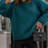 Стильный тепленький джемпер, свитер, р. 4xl, наш 60-66, голубой