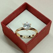 Нежное кольцо с алпанитом. Размер 19. Позолота 585 пробы 18К.