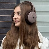 Наушники зимние теплые teddy с вельветом цвет брауни