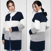 Женский вязаный кардиган оверсайз