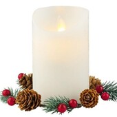 Светодиодная свеча с имитацией живого огня 12,5 ×7,5 см белый Livarno home