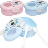 Ланч-бокс 6392 з ложкою та виделкою (18х13х7 см)Яскравий та зручний