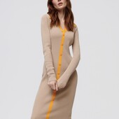 Сукня-міді з відкладним коміром, довгий рукав М