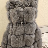 песцовая жилетка з капюшоном 44-46-48р буде