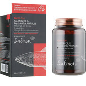 Ампульна сироватка для обличчя з пептидами та олією farmstay salmon oil & peptide vital ampoule, 250